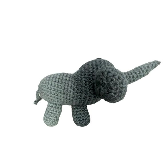 Mini Elephant‎ Gray Gift Toy Handcrafted Crochet Amigurumi Stuffed Plushie - Picture 1 of 5